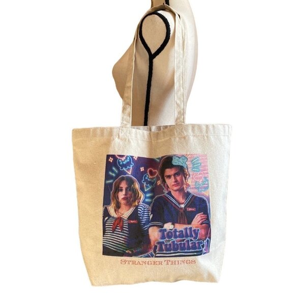 Stranger Things Robin & Steve sailor costume Totally Tubular tote bag print NEW - Picture 1 of 6